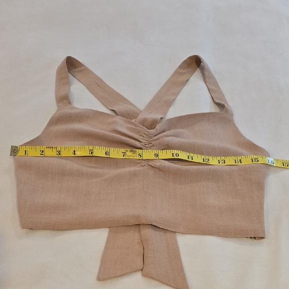 Style Rack Beige Ruched Crop Top - Picture 4 of 12
